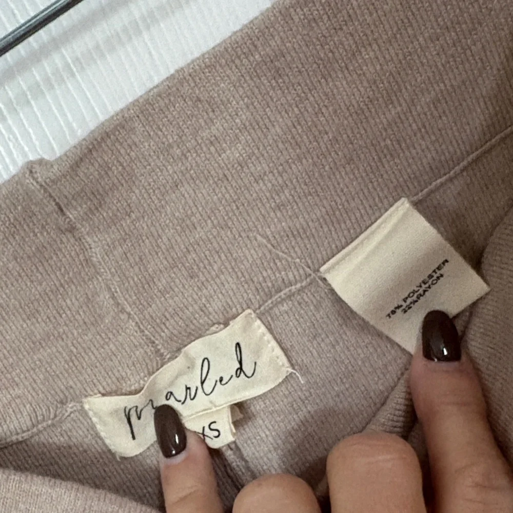 Women's V-Neck Sweater and pants set  in Tan - Picture 3 of 10